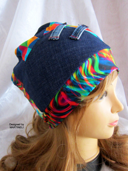Originálna Barevná patchwork čepice — foto 2