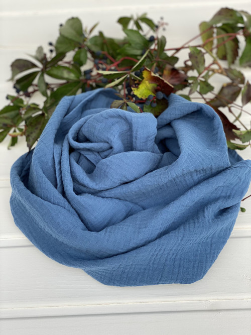 Mušelínový šál " Simple Indigo blue" — foto 3