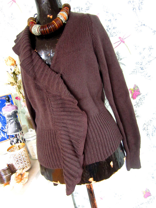 Kardigan čokoládový heboučký — foto 4