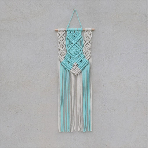Macramé dekorace ecru - mátová — foto 2
