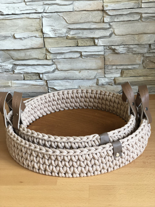 Háčkovaný servírovací podnos 30cm béžová — foto 2