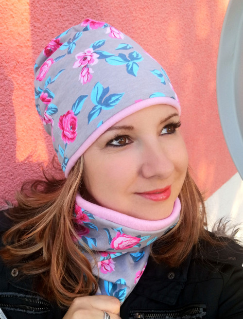 Růžičky , růžový flees... Čelenka....sleva — foto 4