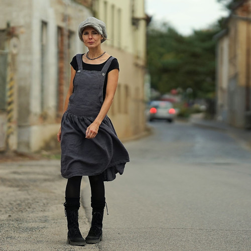 Lacláče šedé lněné — foto 2