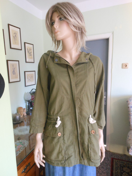 Plátěný přechodový kabátek, parka, vel.M — foto 2