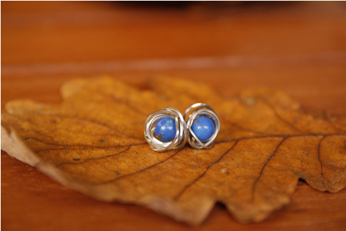 Náušnice -puzety Lapis Lazuli — foto 2