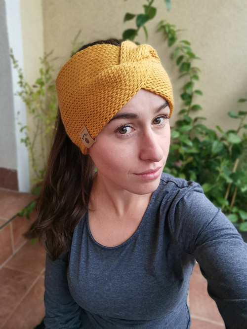 Twist čelenka- hořčicová — foto 5