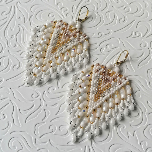Bridal Boho Beaded Fringe Earrings — foto 3