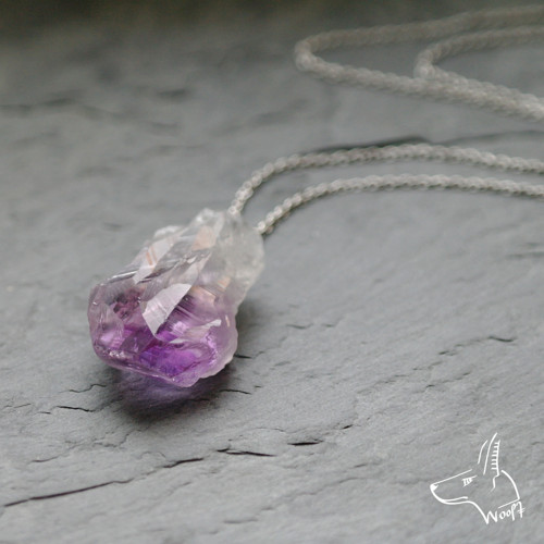 Ametystový náhrdelník - rough crystal — foto 3