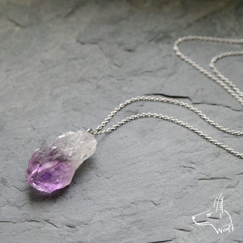 Ametystový náhrdelník - rough crystal — foto 2