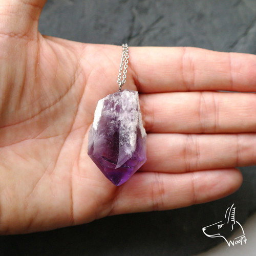 Ametystový náhrdelník - rough crystal — foto 5