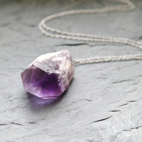 Ametystový náhrdelník - rough crystal — foto 3