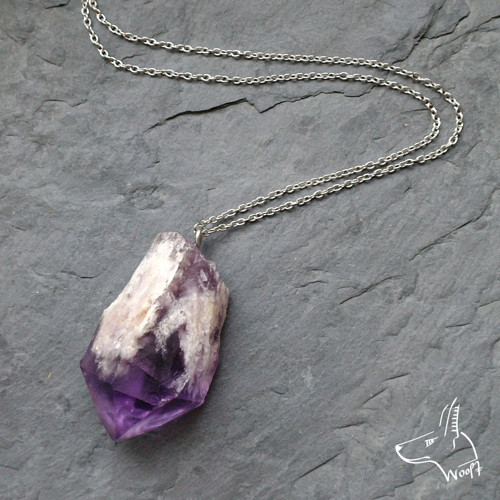 Ametystový náhrdelník - rough crystal — foto 4