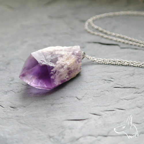 Ametystový náhrdelník - rough crystal — foto 2