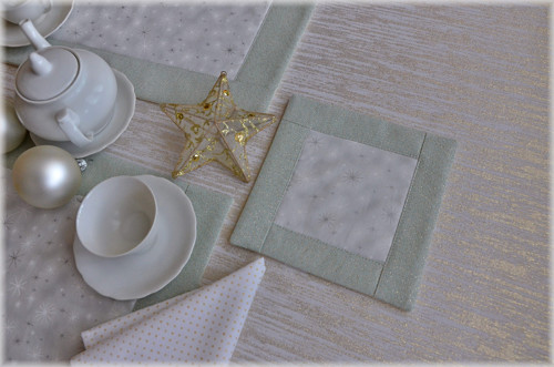 Prostírání pod hrníček - Glitter green — foto 2