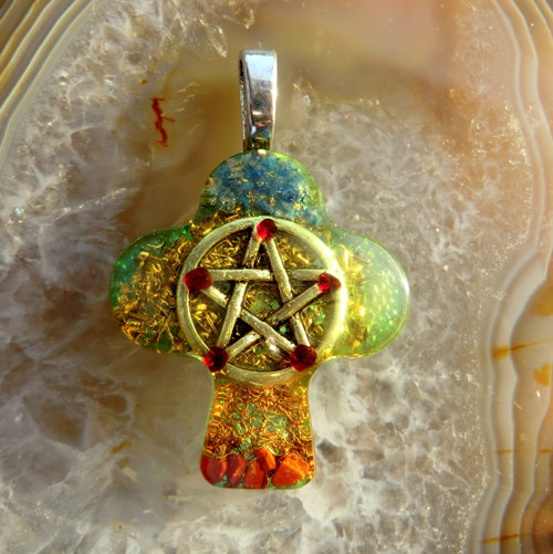 Orgonit B9* Pentagram s granáty / Lapisem — foto 3