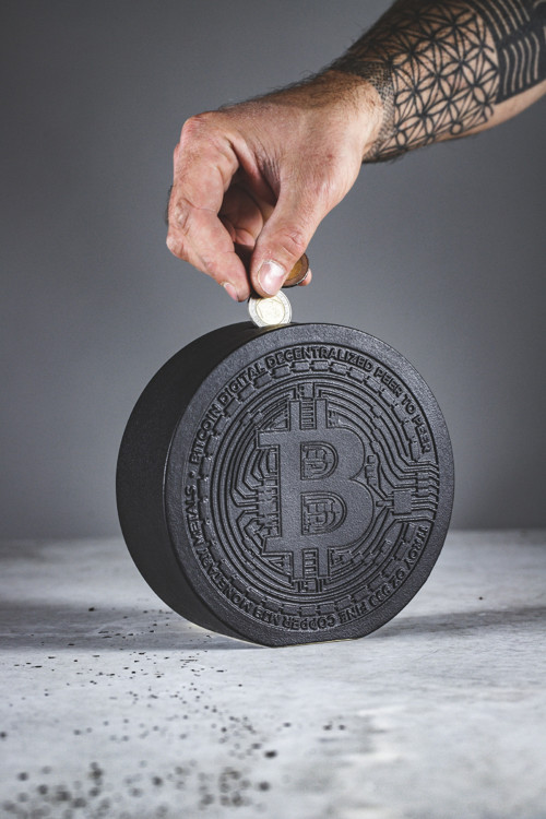 Kasička BITCOIN - černá lesklá — foto 5