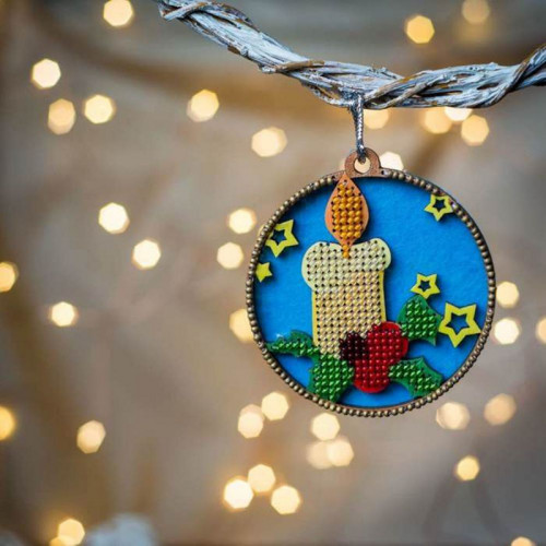 1pc svíčka Seed Beaded Diy Kit, vánoční strom — foto 2