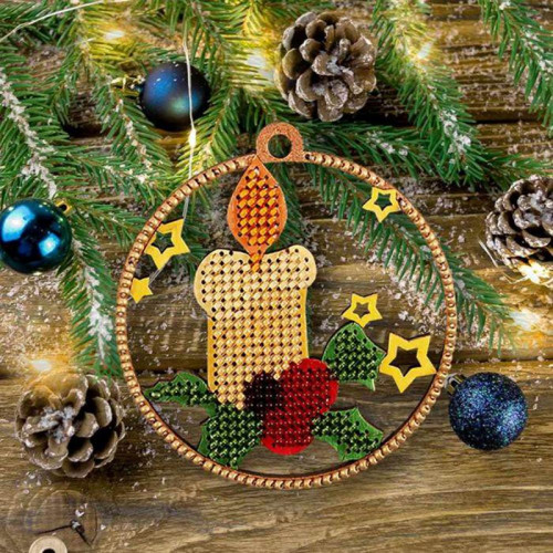 1pc svíčka Seed Beaded Diy Kit, vánoční strom — foto 3