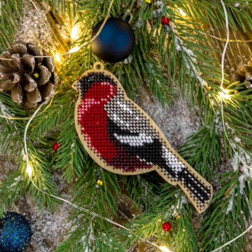 1pc Red Bird seed Beaded Diy Kit, vánoční strom — foto 2