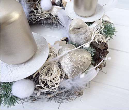 “ Adventní” věnec s ptáčkem — foto 4