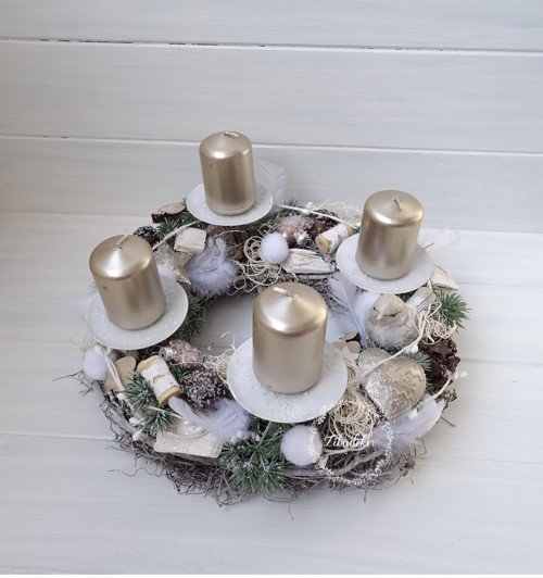 “ Adventní” věnec s ptáčkem — foto 3