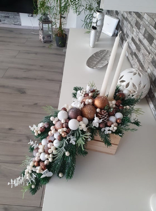 Vánoční dekorace v bedýnce — foto 2
