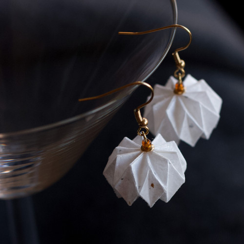 Origami náušnice "bílé jako sníh" — foto 2