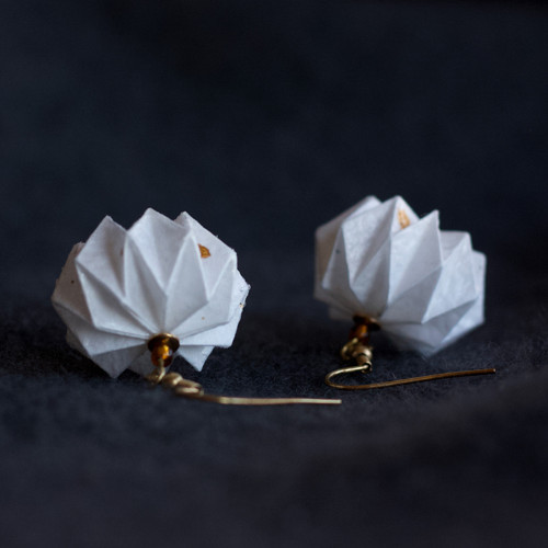 Origami náušnice "bílé jako sníh" — foto 4