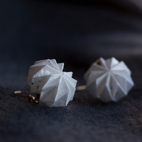 Origami náušnice "bílé jako sníh" — foto 5