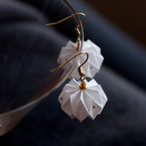Origami náušnice "bílé jako sníh" — foto 3