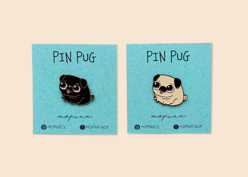 Pin Pug – béžový — foto 3