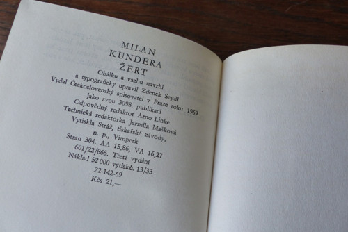 Žert, Milan Kundera, 1969 — foto 3