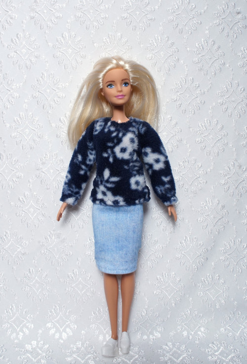 Natahovací jeans sukně — foto 2