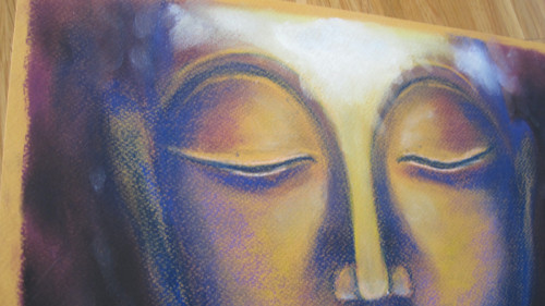 Budha, originál malby pastel A3 — foto 3