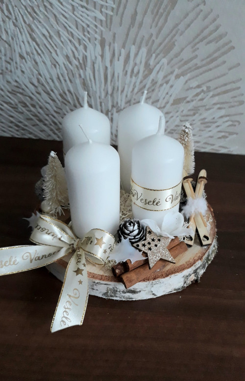 Adventní svícen na špalíčku — foto 2