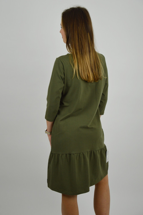 Šaty Eleonora 3/4 rukáv KHAKI — foto 2