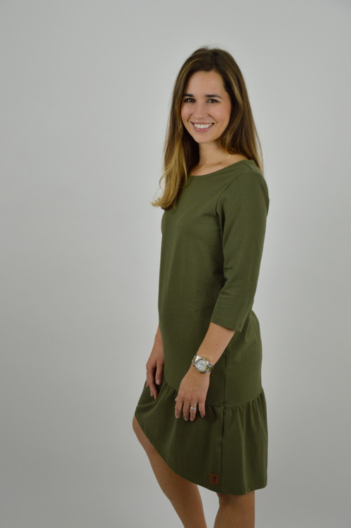 Šaty Eleonora 3/4 rukáv KHAKI — foto 3