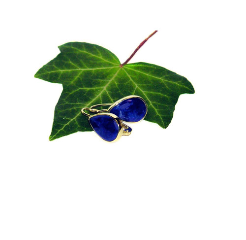 ZLATÉ náušnice LAPIS LAZULI 15*10 — foto 3
