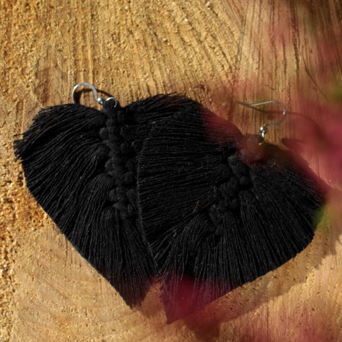 Macrame listy - černé — foto 2