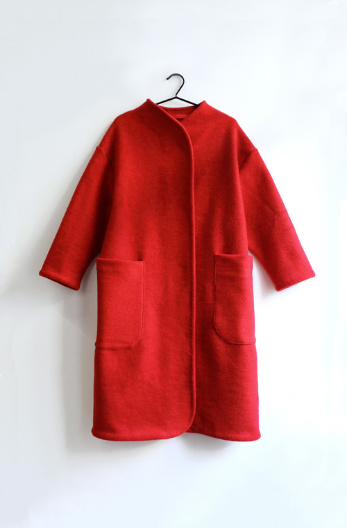 Inari lange red ~ vlněný kabát — foto 2