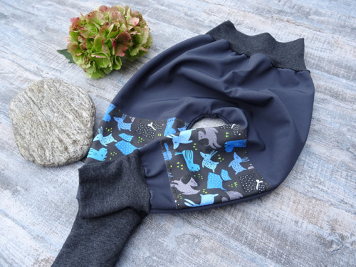 BAGGY SOFTSHELL ... šedé s pejsky — foto 4