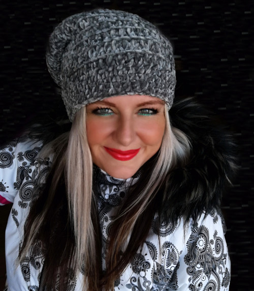 Sametová háčkovaná houmeleska /SKLADEM — foto 2