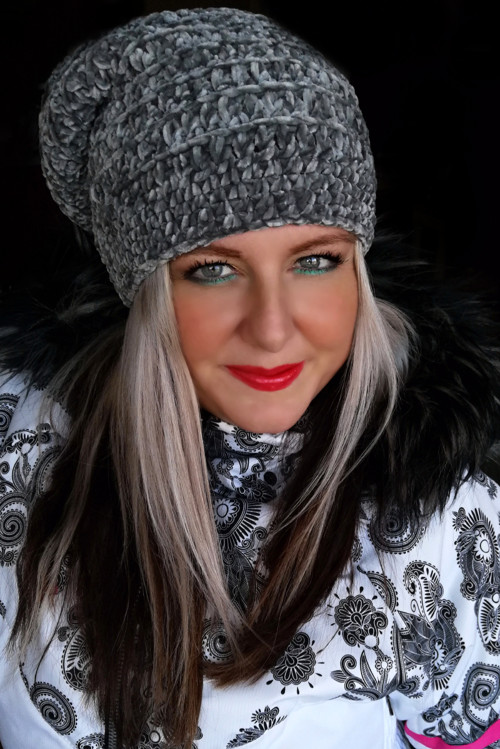 Sametová háčkovaná houmeleska /SKLADEM — foto 3