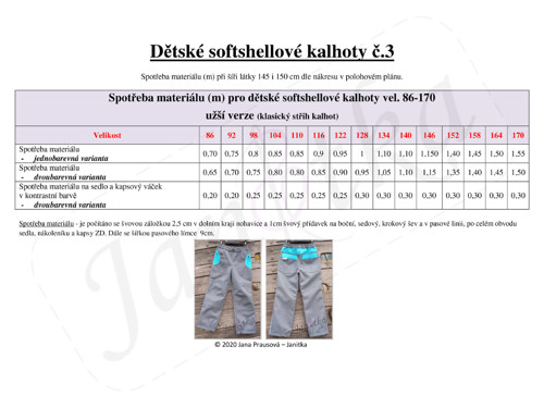 Dětské softshellové kalhoty vel. 86 - 122 (3a) — foto 2