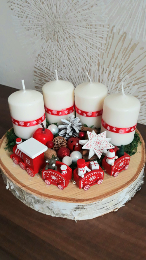 Vánoční svícen s vláčkem — foto 2