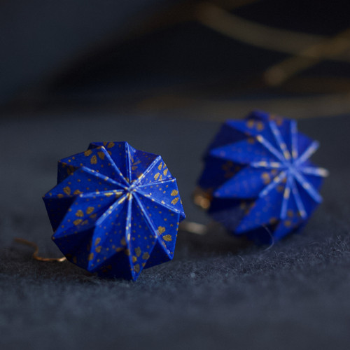 Origami náušnice "modro-zlaté" — foto 5