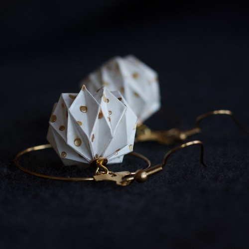 Origami náušnice "bílo-zlaté" — foto 4