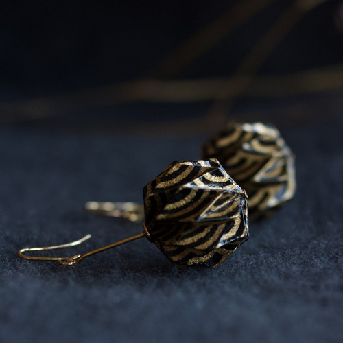 Origami náušnice "zlaté vlnky" — foto 6
