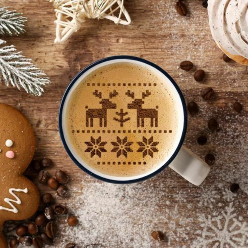 1 pc Craft, Diy, Coffee Stencil Deer "pletený — foto 3