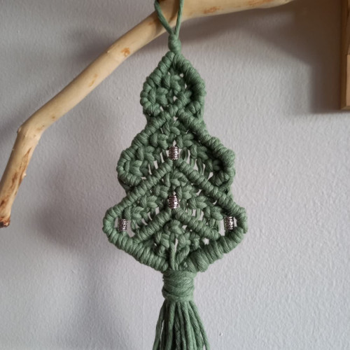 Macrame vánoční dekorace - ozdoba - stromeček — foto 4